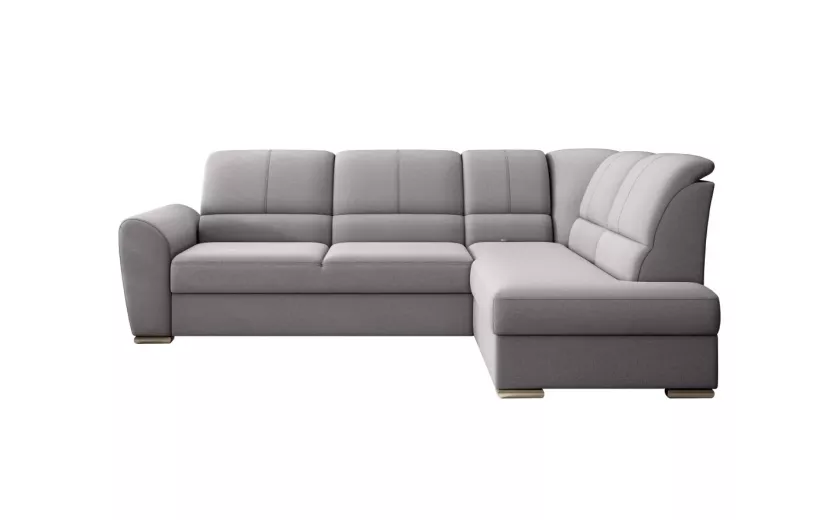Narożnik z funkcją spania SIBER VELVET szary prawy 825405