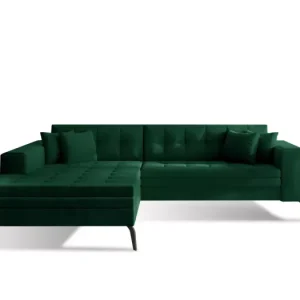 Narożnik z funkcją spania SOLANGE VELVET zielony lewy 834131 Narożnik z funkcją spania SOLANGE VELVET zielony lewy 834131