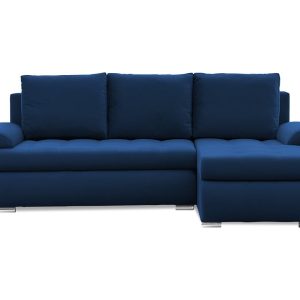 Narożnik z Funkcją Spania, Sprężyny-Granatowy, Prawy 224701 Narożnik z Funkcją Spania, Sprężyny-Granatowy, Prawy 224701