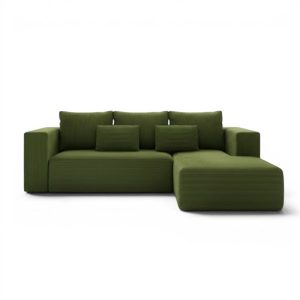 Narożnik z funkcją spania Stripes prawy L-kształtny khaki sztruks 1072605 Narożnik z funkcją spania Stripes prawy L-kształtny khaki sztruks 1072605