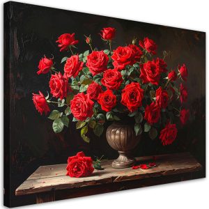 Obraz klasyczny do salonu sypialni biura, Czerwone róże 60×40 887930 Obraz klasyczny do salonu sypialni biura, Czerwone róże 60×40 887930
