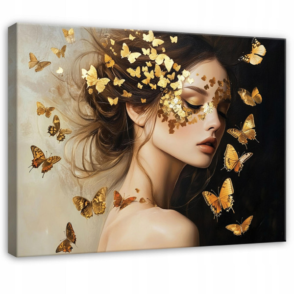 Obraz Kobieta Glamour Motyle Do Sypialni Salonu Kuchni Na Płótnie 120X80 714292
