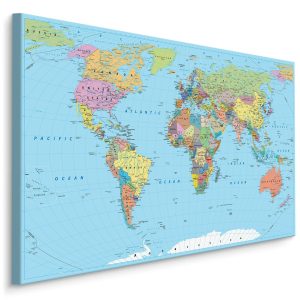 Obraz Kolorowa Polityczna Mapa Świata 30x20cm 102711 Obraz Kolorowa Polityczna Mapa Świata 30x20cm 102711