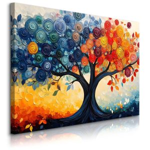 Obraz Kolorowe Abstrakcyjne Drzewo 100x70cm 648570 Obraz Kolorowe Abstrakcyjne Drzewo 100x70cm 648570