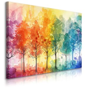 Obraz Kolorowe Akwarelowe Drzewa 100x70cm 650575 Obraz Kolorowe Akwarelowe Drzewa 100x70cm 650575