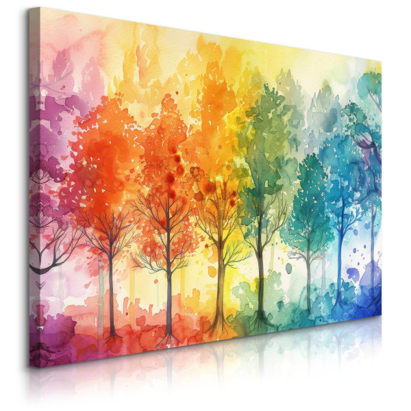 Obraz Kolorowe Akwarelowe Drzewa 70x50cm 650619
