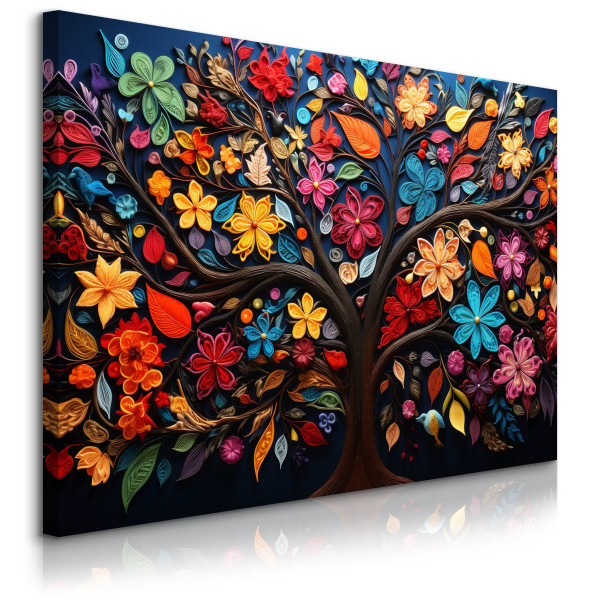 Obraz Kolorowe Kwiaty Na Drzewie 40x30cm 648503