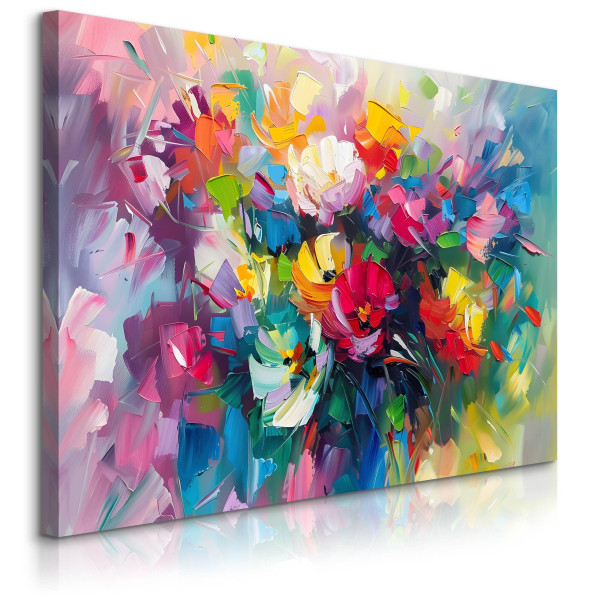 Obraz Kolorowe Malowane Polne Kwiaty 70x50cm 647935
