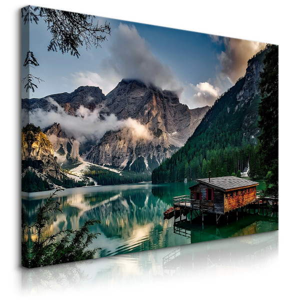 Obraz Krajobraz nad Jeziorem Lago di Braies 40x30cm 576916