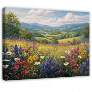 Obraz Kwiaty Łąka Pejzaż Natura Do Sypialni Salonu Kuchni Na Płótnie 100X70 749404 Obraz Kwiaty Łąka Pejzaż Natura Do Sypialni Salonu Kuchni Na Płótnie 100X70 749404