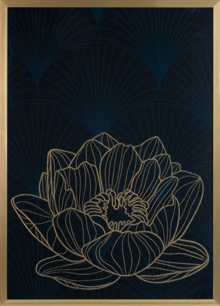 Obraz LOTOS8 53x73 cm Złoty Kwiat Lotosu Glamour 723199