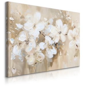 Obraz Malowane Białe Kwiaty W Stylu Vintage 40x30cm 648112 Obraz Malowane Białe Kwiaty W Stylu Vintage 40x30cm 648112