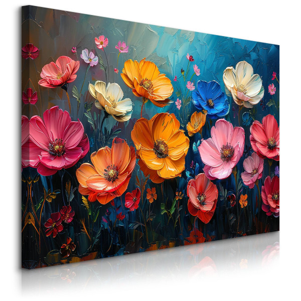 Obraz Malowane Kolorowe Kwiaty 30x20cm 648222