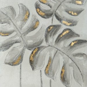 Obraz Monstera 60×80 cm Glamour Szaro-Złoty 723198 Obraz Monstera 60×80 cm Glamour Szaro-Złoty 723198
