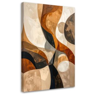 Obraz na płótnie, Abstrakcja geometryczna w beżowo czarnych 40×60 884414 Obraz na płótnie, Abstrakcja geometryczna w beżowo czarnych 40×60 884414