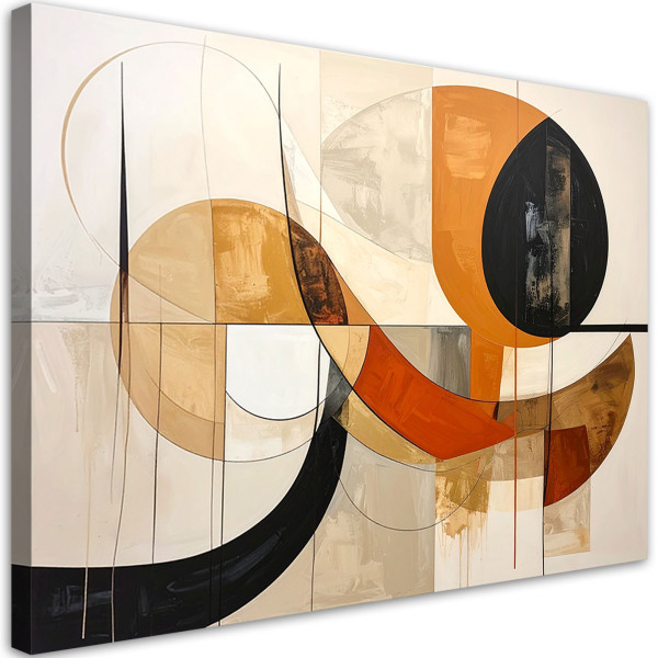 Obraz na płótnie, Abstrakcja geometryczna w beżowo czarnych 60x40 886939
