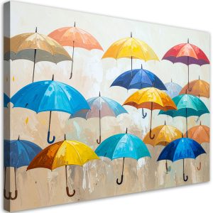 Obraz na płótnie do pokoju dziecka salonu, Kolorowe Parasolki 60×40 779508