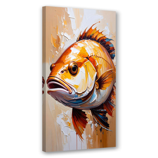 Obraz na płótnie do salonu kuchni restauracji, Ryba imitacja farby 40x80 781351
