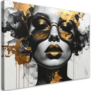Obraz na płótnie do salonu sypialni, Kobieta Glamour Portret Czarno 45×30 887734