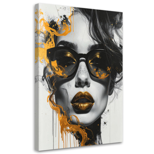 Obraz na płótnie do salonu sypialni, Kobieta Glamour Portret Czarno 60x90 885933