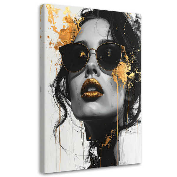 Obraz na płótnie do salonu sypialni, Kobieta Glamour Złoto 40x60 887169