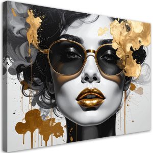 Obraz na płótnie do salonu sypialni, Kobieta Glamour Złoto 60×40 889817 Obraz na płótnie do salonu sypialni, Kobieta Glamour Złoto 60×40 889817