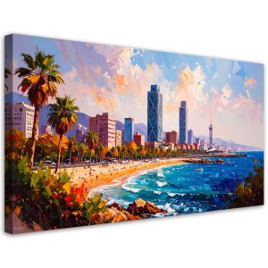 Obraz na płótnie do salonu sypialni, Plaża Barcelona Hiszpania 100×50 778462 Obraz na płótnie do salonu sypialni, Plaża Barcelona Hiszpania 100×50 778462