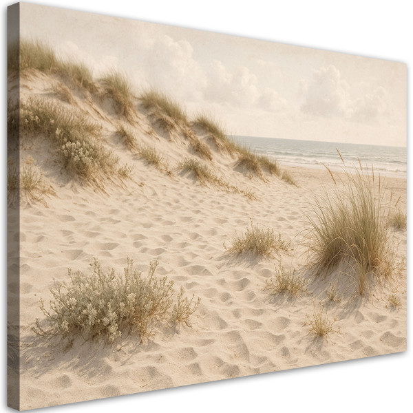 Obraz na płótnie do salonu sypialni, Plaża Wydmy Trawy Shabby Chic 100x70 779487
