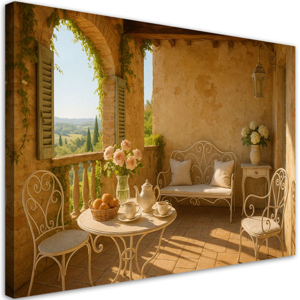 Obraz na płótnie do salonu sypialni, Widok z tarasu Shabby Chic 30x20 890361