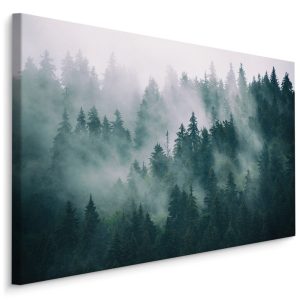 Obraz na Płótnie LAS WE MGLE Krajobraz 3D 120x80cm 182538 Obraz na Płótnie LAS WE MGLE Krajobraz 3D 120x80cm 182538