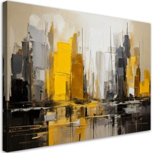 Obraz na płótnie, Miasto Abstrakcja żółty beżowy 120×80 776721 Obraz na płótnie, Miasto Abstrakcja żółty beżowy 120×80 776721