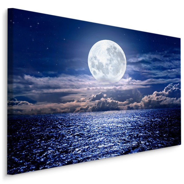 Obraz Na Płotnie Pełnia Księżyca Nad Morzem 120x80cm 784976