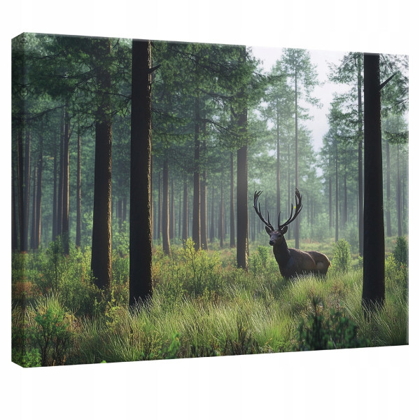 Obraz Na Płótnie Ścianę Do Sypialni Salonu Kuchni Jeleń Natura Las 100X70 517625