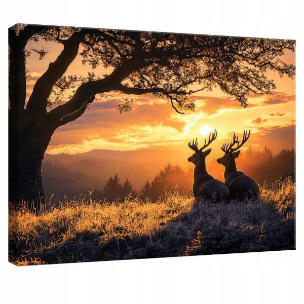 Obraz Na Płótnie Ścianę Do Sypialni Salonu Kuchni Jeleń Natura Widok 100X70 517667