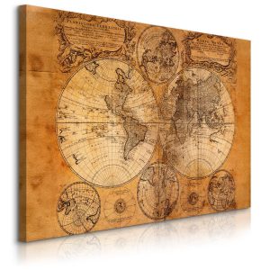 Obraz na Płótnie Stara Mapa Świata 90x60cm 784959 Obraz na Płótnie Stara Mapa Świata 90x60cm 784959