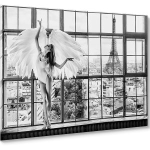 Obraz na płótnie Window Paris 70×100 cm 193781 Obraz na płótnie Window Paris 70×100 cm 193781
