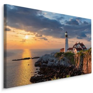 Obraz Na Płótnie Zachód Słońca Przy Latarni Morskiej 120x80cm 787276 Obraz Na Płótnie Zachód Słońca Przy Latarni Morskiej 120x80cm 787276