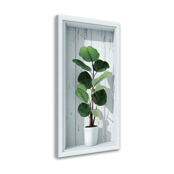 Obraz na ścianę do salonu kuchni, Liście zielone we wnęce 3d 40x80 776931