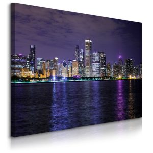 Obraz Nocna Panorama Chicago 30x20cm 650609 Obraz Nocna Panorama Chicago 30x20cm 650609
