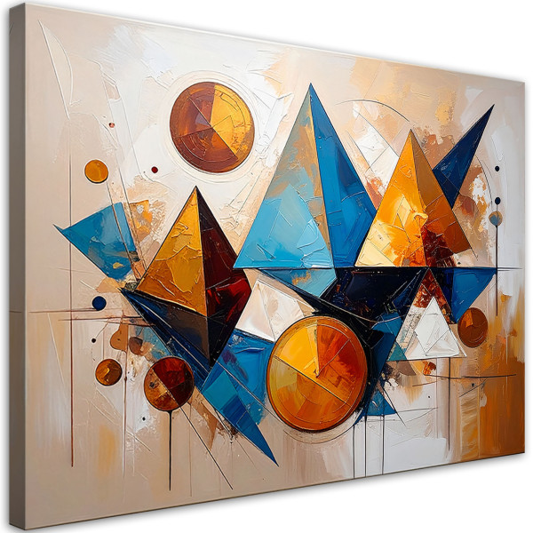 Obraz nowoczesna Abstrakcja do salonu, Geometria Kolorowe Trójkąty 90x60 779319