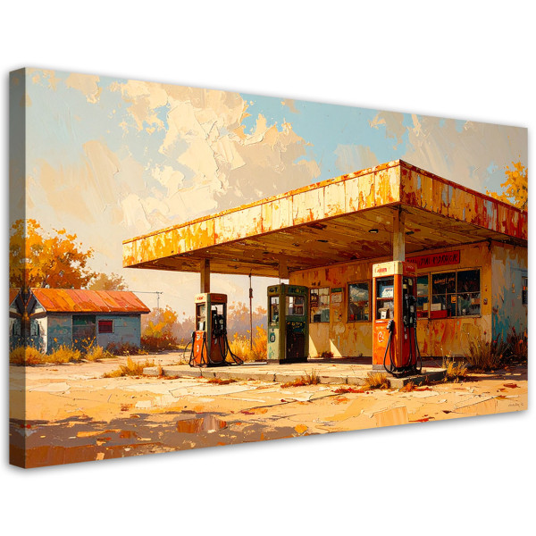 Obraz nowoczesny do garażu biura, Stacja benzynowa 80x40 780883