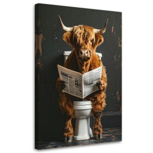 Obraz nowoczesny do łazienki wc pokoju humor, Krowa szkocka 20×30 884358 Obraz nowoczesny do łazienki wc pokoju humor, Krowa szkocka 20×30 884358