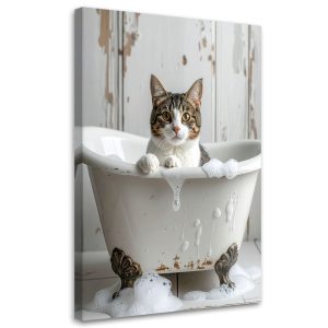 Obraz nowoczesny do łazienki wc pokoju na prezent, Kot siedzący 40×60 884719 Obraz nowoczesny do łazienki wc pokoju na prezent, Kot siedzący 40×60 884719