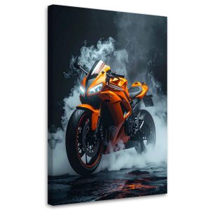 Obraz nowoczesny do pokoju nastolatka, Pomarańczowy Motocykl Motor 70×100 890932 Obraz nowoczesny do pokoju nastolatka, Pomarańczowy Motocykl Motor 70×100 890932