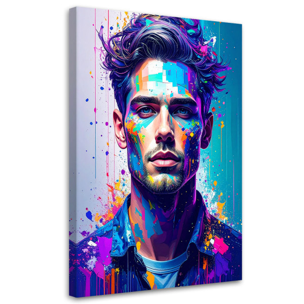 Obraz nowoczesny do salonu, Abstrakcja Portret Mężczyzny 20x30 890155