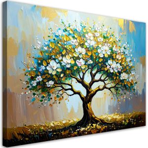 Obraz nowoczesny do salonu, Drzewo Życia Zielony Złoty 120×80 780985 Obraz nowoczesny do salonu, Drzewo Życia Zielony Złoty 120×80 780985