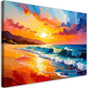 Obraz nowoczesny do salonu, Plaża Morze Krajobraz jak malowany 100×70 780701 Obraz nowoczesny do salonu, Plaża Morze Krajobraz jak malowany 100×70 780701
