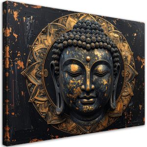 Obraz nowoczesny do salonu sypialni biura, Budda Zen Spa czarno 30×20 890961 Obraz nowoczesny do salonu sypialni biura, Budda Zen Spa czarno 30×20 890961