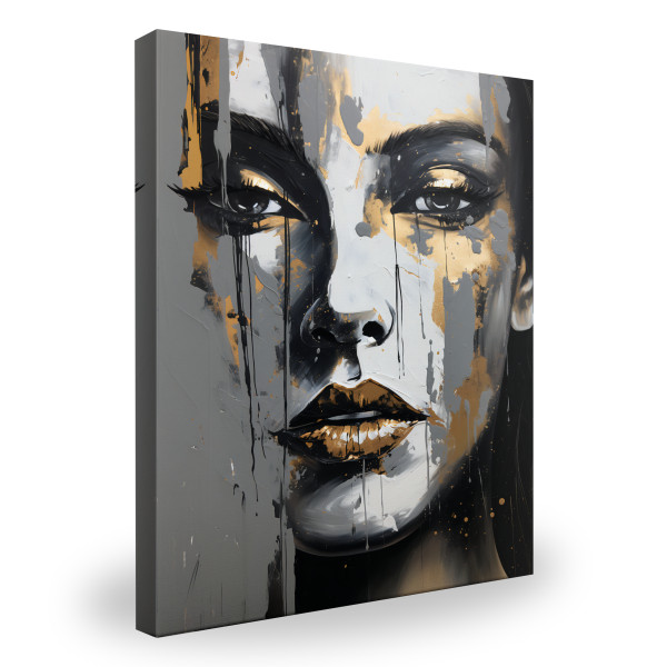 Obraz Nowoczesny Złoty PORTRET Kobiety 60x90cm 108069