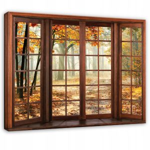 Obraz Okno 3D Brązowy Na Płótnie Do Sypialni Salonu 60×40 985176 Obraz Okno 3D Brązowy Na Płótnie Do Sypialni Salonu 60×40 985176